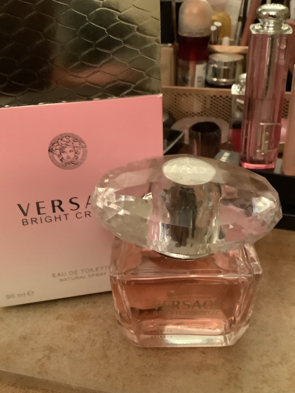 Versace Bright Crystal Eau de Toilette — Light Pink Bottle sprayed 2 times - Picture 3 of 9
